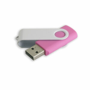 Plastic-Metal Swivel USB White Lid S430WL - 32GB, Pink