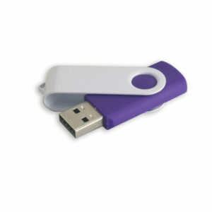 Plastic-Metal Swivel USB White Lid S430WL - 16GB, Purple