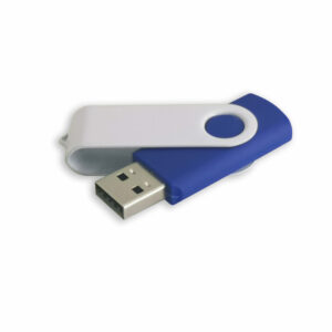 Plastic-Metal Swivel USB White Lid S430WL - 32GB, Blue
