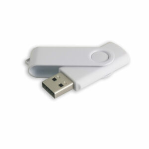 Plastic-Metal Swivel USB White Lid S430WL - 16GB, White