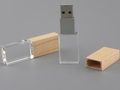Crystal & Wood USB Flash Drive