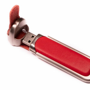 Leather USB Flash Drive 349 - 64GB, Red