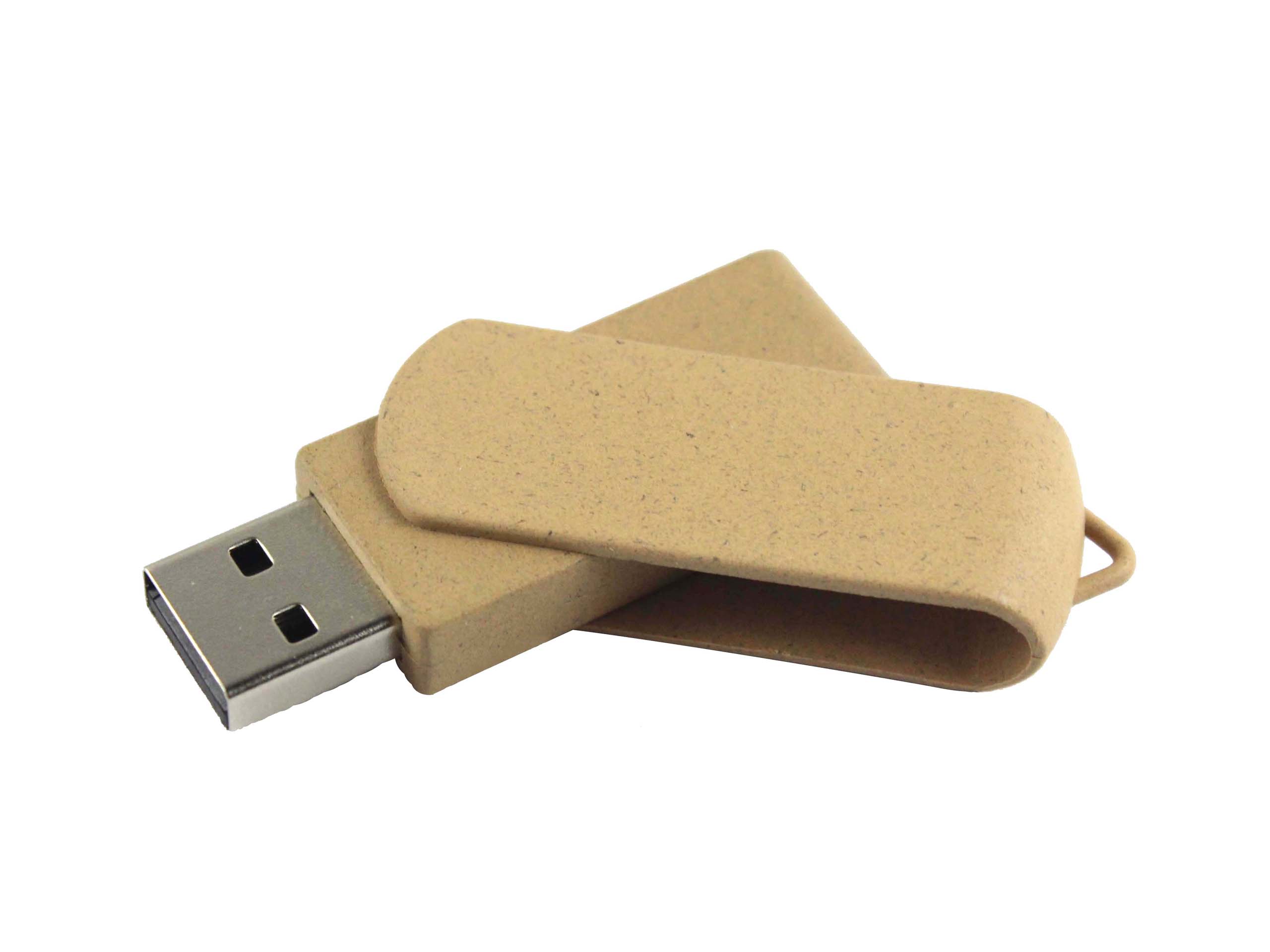 Wheat Straw Swivel USB Drive 1021